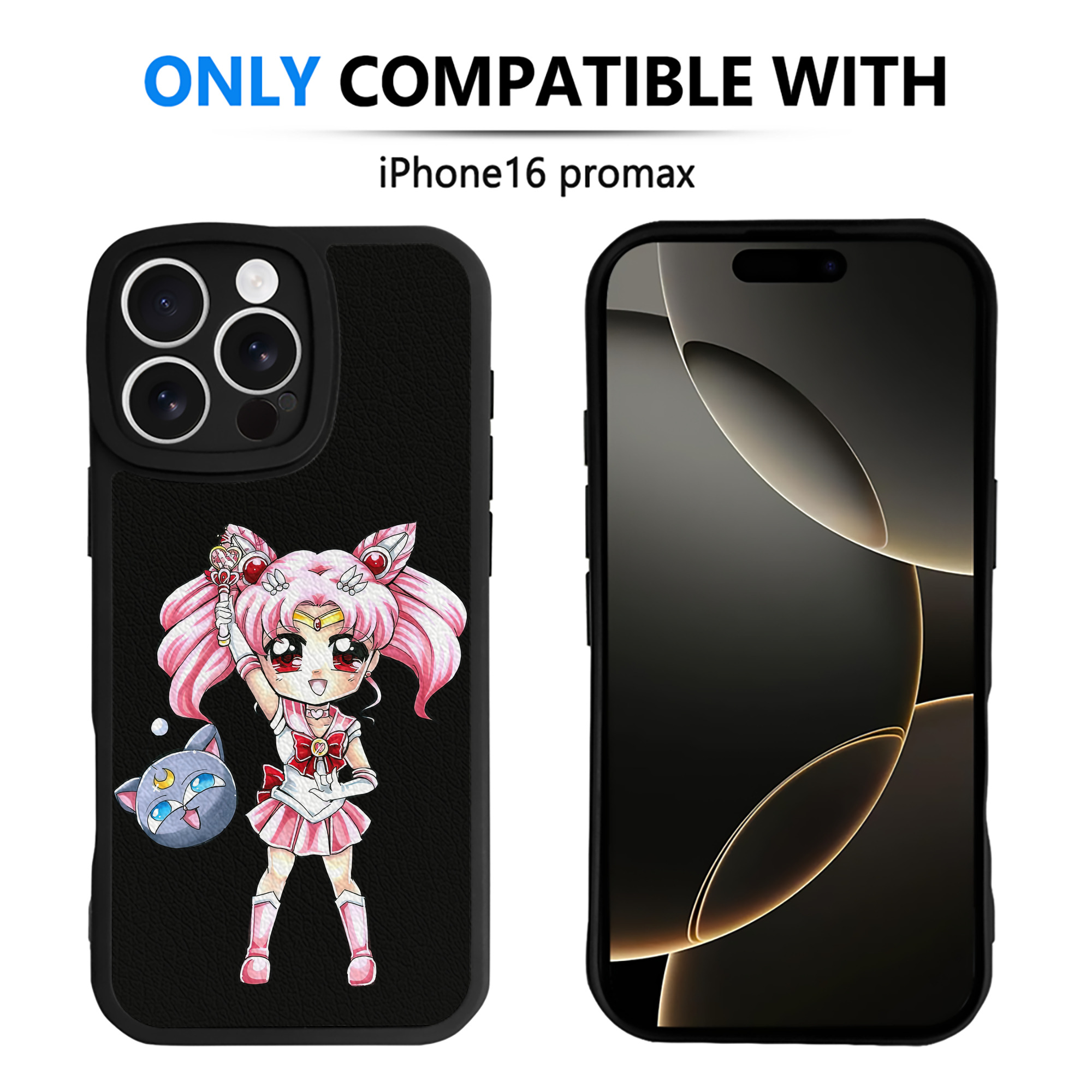 （画像用） 美少女戦士セーラームーン ちびうさ Sailor Moon Chibiusa Tsukino Usagi Small Lady Serenity 【iPhone 16シリーズ対応】シリコンスマホケース（レザー調） 材質：シリコン